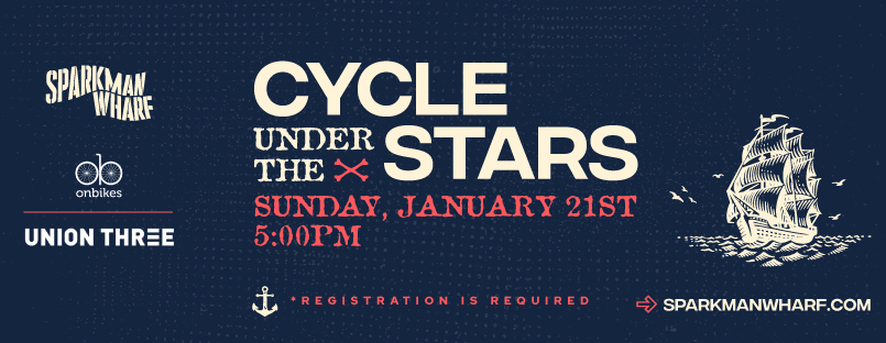 Cycle Under the Stars for On Bikes Union Three Spin Class at Sparkman Wharf